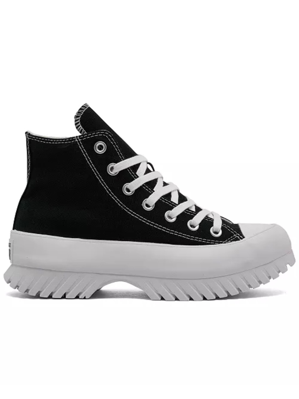 Converse Women (UNISEX) Black & White Platform High Top Sneaker - Picture 4 of 8
